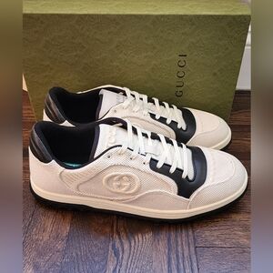$980 Brand New Gucci MAC80 Men's Sneaker Off White Black Sz G12 US13